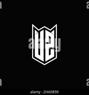 UZ Logo monogram with shield shape designs template vector icon modern Stock Vector