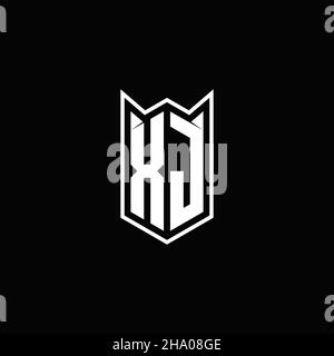 XJ Logo monogram with shield shape designs template vector icon modern Stock Vector