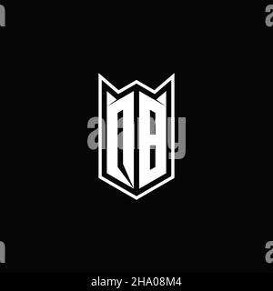 QB Logo monogram with shield shape designs template vector icon modern Stock Vector