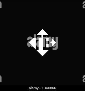 Monogram logo design with diamond square shape isolated on black background Stock Vector