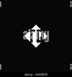 Monogram logo design with diamond square shape isolated on black background Stock Vector