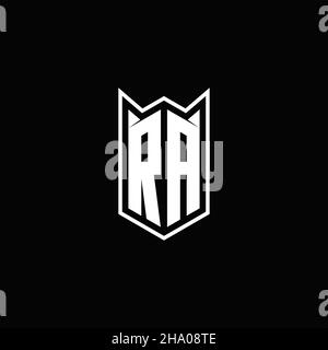 RA Logo monogram with shield shape designs template vector icon modern Stock Vector