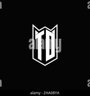 TD Logo monogram with shield shape designs template vector icon modern Stock Vector