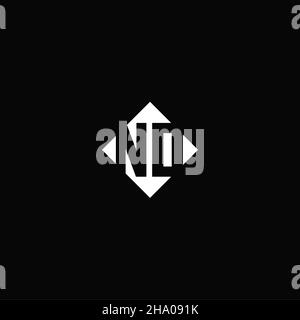 Monogram logo design with diamond square shape isolated on black background Stock Vector