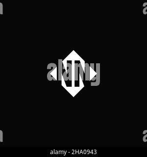 Monogram logo design with diamond square shape isolated on black background Stock Vector