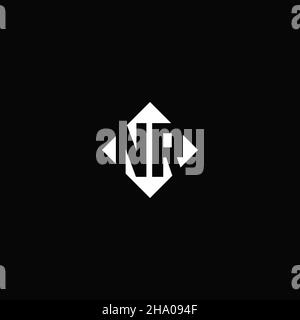 Monogram logo design with diamond square shape isolated on black background Stock Vector
