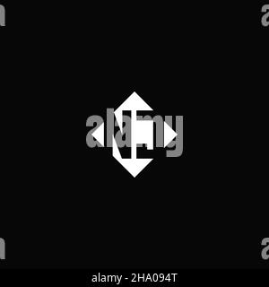 Monogram logo design with diamond square shape isolated on black background Stock Vector