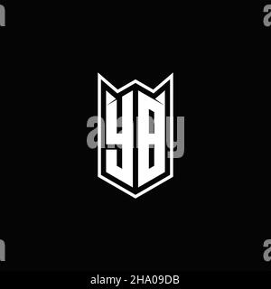 YB Logo monogram with shield shape designs template vector icon modern Stock Vector