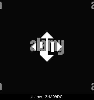 Monogram logo design with diamond square shape isolated on black background Stock Vector