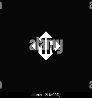 Monogram logo design with diamond square shape isolated on black background Stock Vector