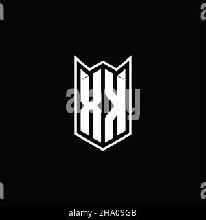 XK Logo monogram with shield shape designs template vector icon modern Stock Vector