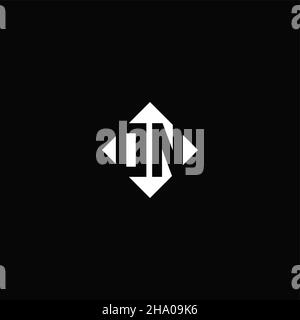 Monogram logo design with diamond square shape isolated on black background Stock Vector