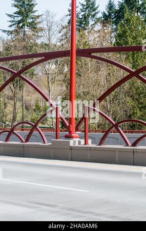 Artistic arches on the May Creek Bridge in Newcastle, Washington. Stock Photo