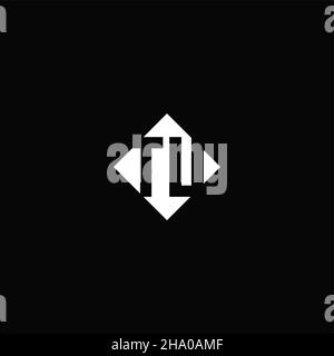 Monogram logo design with diamond square shape isolated on black background Stock Vector