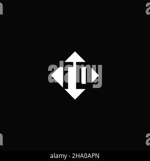 Monogram logo design with diamond square shape isolated on black background Stock Vector