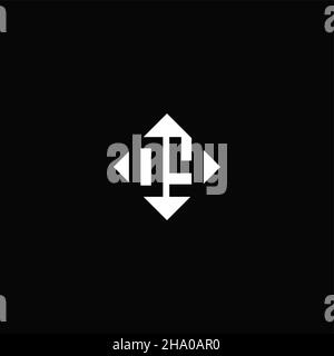 Monogram logo design with diamond square shape isolated on black background Stock Vector