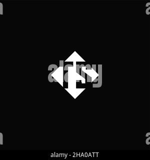 Monogram logo design with diamond square shape isolated on black background Stock Vector
