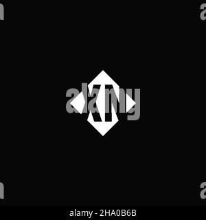 Monogram logo design with diamond square shape isolated on black background Stock Vector