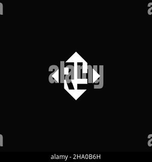 Monogram logo design with diamond square shape isolated on black background Stock Vector