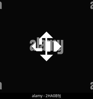 Monogram logo design with diamond square shape isolated on black background Stock Vector