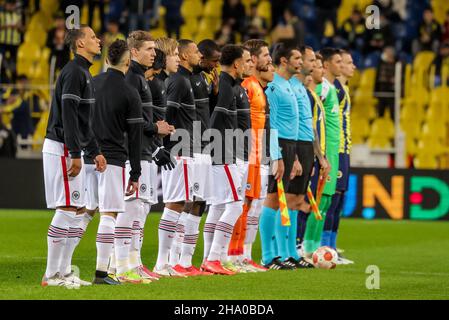 Instabul, Turkey. 09th Dec, 2021. INSTABUL, TURKEY - DECEMBER 9: players of Eintracht Frankfurt during the UEFA Europa League match between Fenerbahce and Eintracht Frankfurt at Fenerbahce Sukru Saracoglu Stadyumu on December 9, 2021 in Instabul, Turkey (Photo by TUR/Orange Pictures) Credit: Orange Pics BV/Alamy Live News Stock Photo