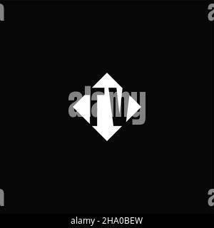 Monogram logo design with diamond square shape isolated on black background Stock Vector