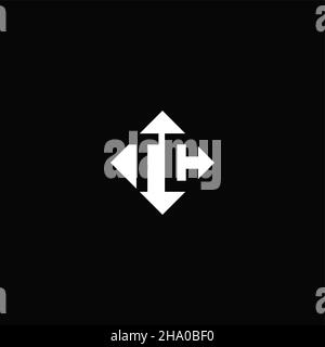 Monogram logo design with diamond square shape isolated on black background Stock Vector
