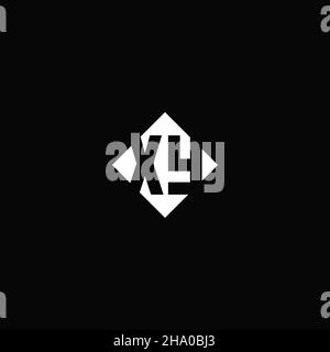 Monogram logo design with diamond square shape isolated on black background Stock Vector