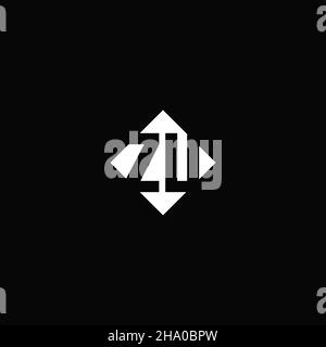 Monogram logo design with diamond square shape isolated on black background Stock Vector