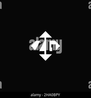 Monogram logo design with diamond square shape isolated on black background Stock Vector