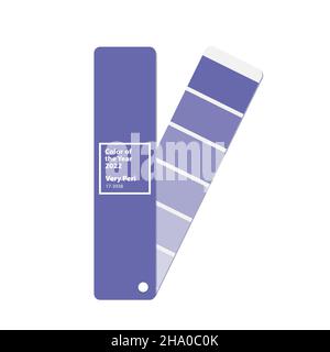 Very Peri Pantone Color of the year 2022. Vector illustration of color guide swatches Stock Vector