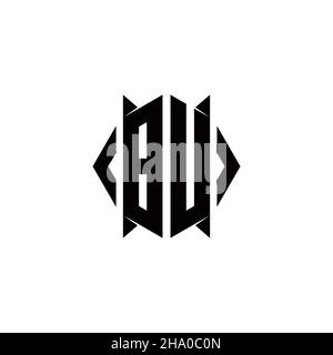 BV Logo monogram with shield shape designs template vector icon modern Stock Vector