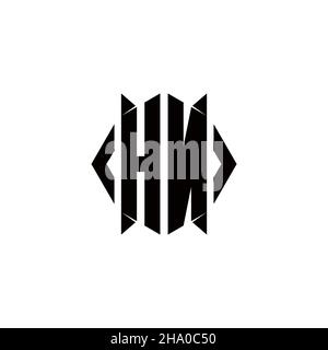 HN Logo monogram with shield shape designs template vector icon modern Stock Vector