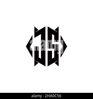 JS Logo monogram with shield shape designs template vector icon modern Stock Vector
