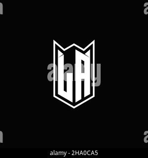 LA Logo monogram with shield shape designs template vector icon modern Stock Vector