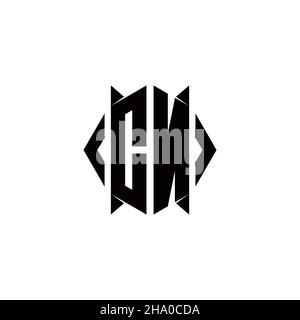 CN Logo monogram with shield shape designs template vector icon modern Stock Vector
