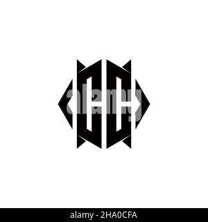 CC Logo monogram with shield shape designs template vector icon modern Stock Vector
