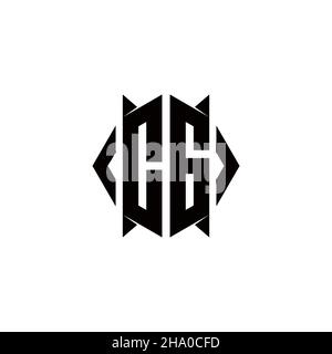 CG Logo monogram with shield shape designs template vector icon modern Stock Vector