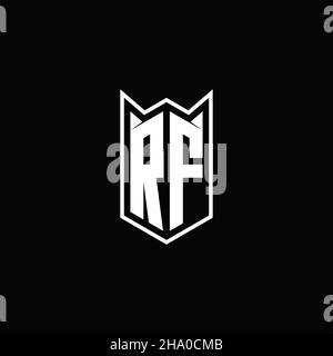 RF Logo monogram with shield shape designs template vector icon modern Stock Vector