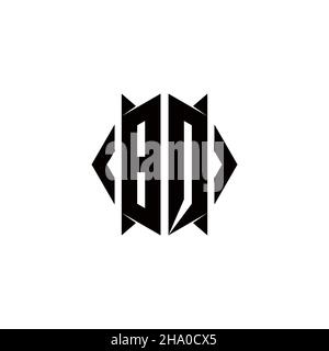 BQ Logo monogram with shield shape designs template vector icon modern Stock Vector
