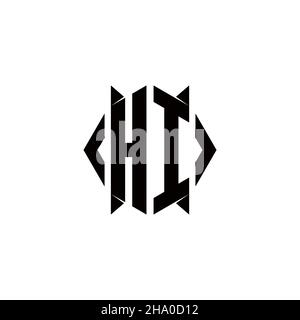 ER Logo monogram with shield shape designs template vector icon modern Stock Vector