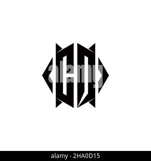 CQ Logo monogram with shield shape designs template vector icon modern Stock Vector
