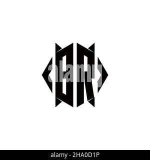 BR Logo monogram with shield shape designs template vector icon modern Stock Vector