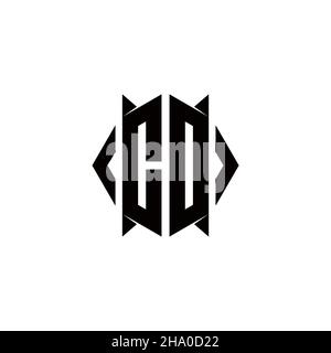 CD Logo monogram with shield shape designs template vector icon modern Stock Vector