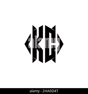 KC Logo monogram with shield shape designs template vector icon modern Stock Vector
