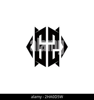 EE Logo monogram with shield shape designs template vector icon modern Stock Vector