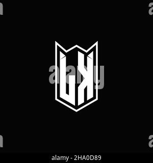LK Logo monogram with shield shape designs template vector icon modern Stock Vector