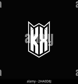 KX Logo monogram with shield shape designs template vector icon modern Stock Vector