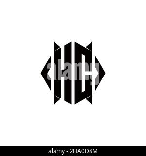 EI Logo monogram with shield shape designs template vector icon modern Stock Vector