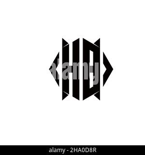 EH Logo monogram with shield shape designs template vector icon modern Stock Vector